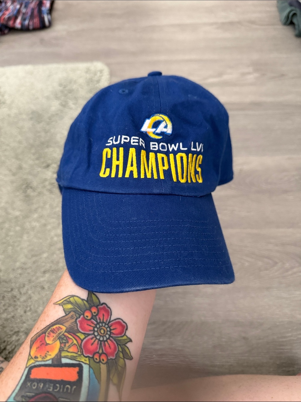 47 Royal Blue Hat with Yellow Embroidery